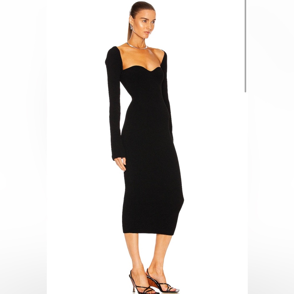 KHAITE Beth Long Sleeve Bustier Dress